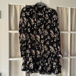 Zara dress. Size S. Black floral print